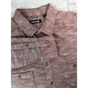 Solaris Shirt Mens 2XT Tall Burgundy Long Sleeve Button Down Cotton Marled